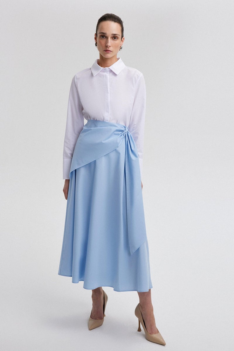 Touche Poplin Skirt with Touche Tie Detail  - Image 2