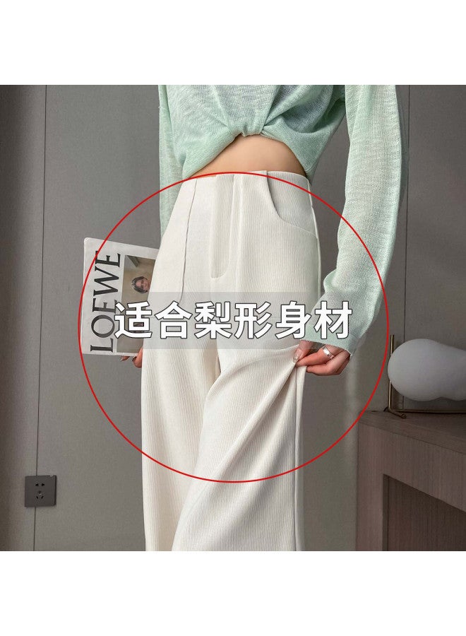 Hstyle Women's Wide-leg Suit Pants 2025 Spring Collection Fashion High-waisted Slimming Loose Flowy Versatile Straight-leg Casual Trousers - Image 2