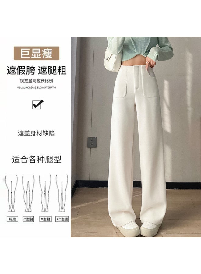 Hstyle Women's Wide-leg Suit Pants 2025 Spring Collection Fashion High-waisted Slimming Loose Flowy Versatile Straight-leg Casual Trousers - Image 4