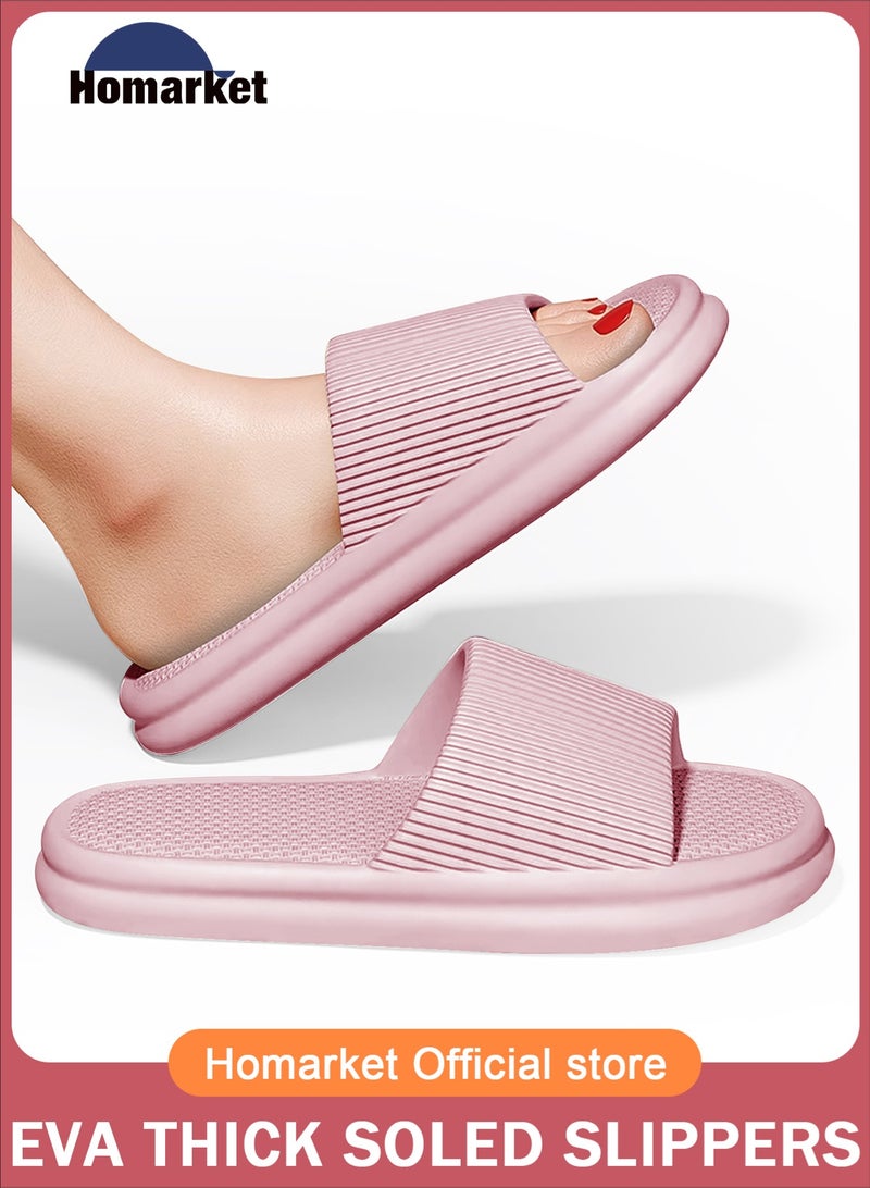 هومار كيت نعال وسادة للحمام، نعال استحمام منزلية ناعمة وخفيفة الوزن مضادة للانزلاق، نعال استحمام منزلية سريعة الجفاف من مادة إي في إيه للرجال والنساء، نعال منزلية للاستخدام الداخلي والخارجي - Image 1