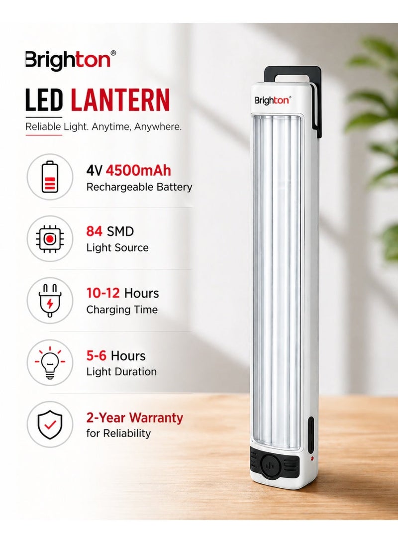 برايتون فانوس LED : بطارية قابلة لإعادة الشحن 4 فولت 4500 مللي أمبير في الساعة، مصدر ضوء 84 SMD، وقت شحن 10-12 ساعة، مدة إضاءة 5-6 ساعات، ضمان لمدة عامين للموثوقية. - Image 4