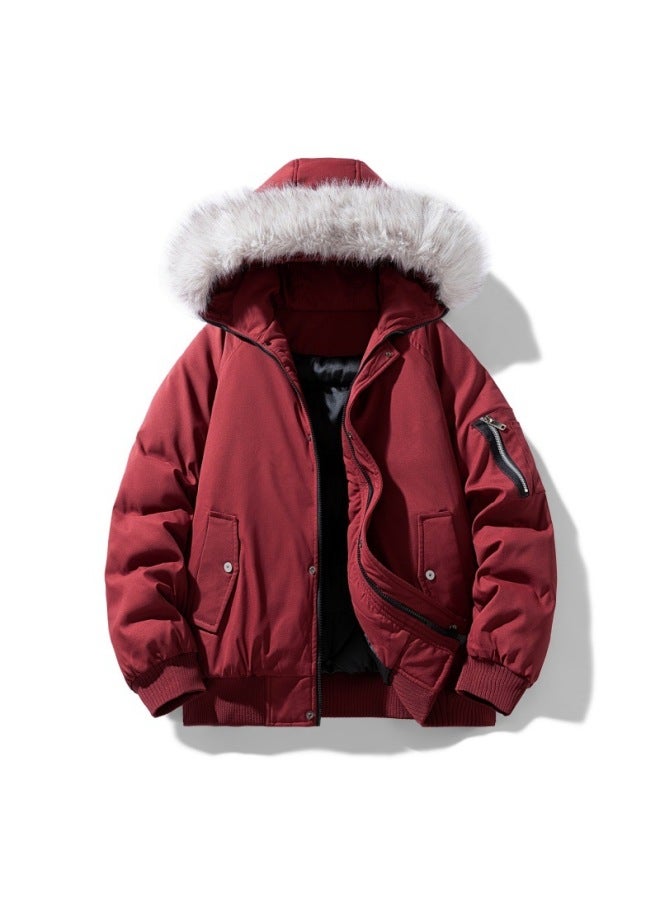 Mountain Eagle Fur Collar Jacket – Winter Trendy Thick Warm Cotton Coat – Casual Workwear Jacket