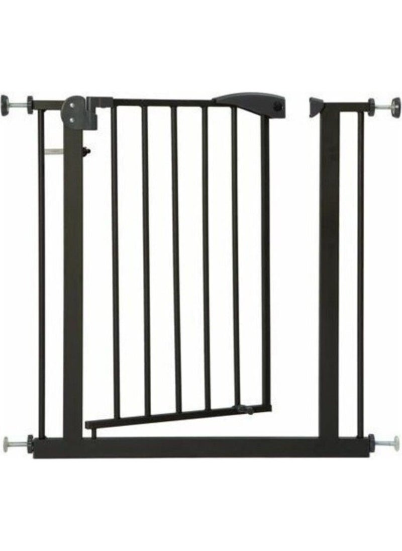 Baby Go Safety Door Textured Black 76-80CM Automatic Closing Baby Safety Door  - Image 1