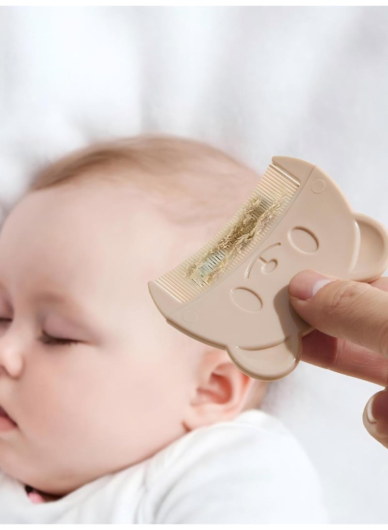 4 Pack Baby Bath Brush, Silicone Scalp Care Comb, Gentle Cradle Cap Brush for Newborns, Soft Baby Massage & Cleaning Brush (Blue+Brown) - Image 3