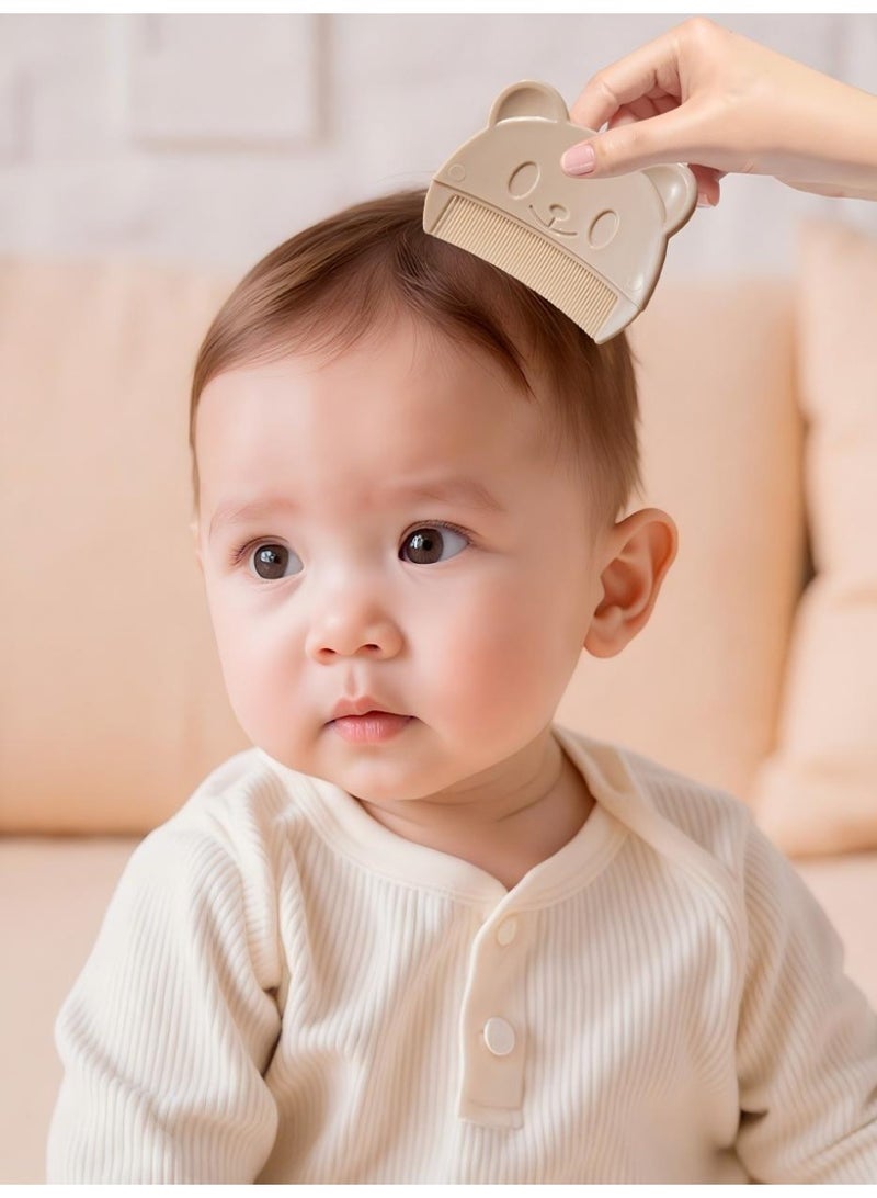 4 Pack Baby Bath Brush, Silicone Scalp Care Comb, Gentle Cradle Cap Brush for Newborns, Soft Baby Massage & Cleaning Brush (Blue+Brown) - Image 4