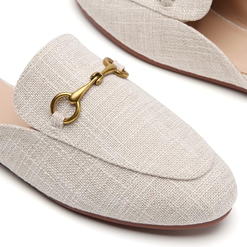 Minorsu Buckle Mules for Women Round Toe Backless Flat Mules Slides Mules Shoes Ladies Slip-on Loafers - Image 2