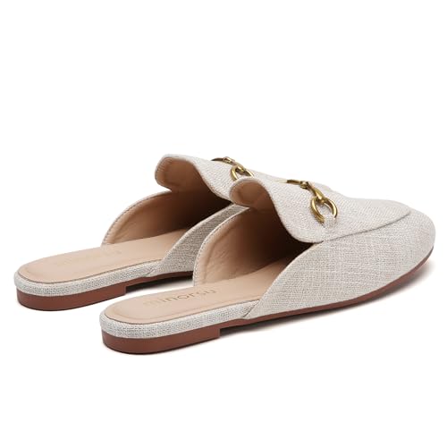 Minorsu Buckle Mules for Women Round Toe Backless Flat Mules Slides Mules Shoes Ladies Slip-on Loafers - Image 5