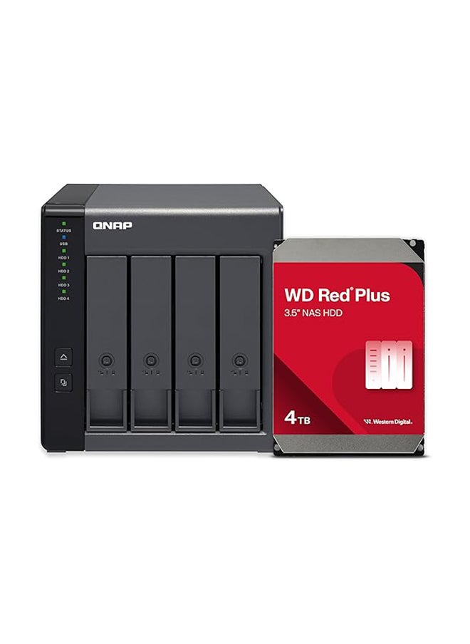 QNAP TR-004-44WD-US 4 Bay DAS (USB Type-C) with 12TB Storage Capacity, Preconfigured RAID 5 WD Red Plus HDD Bundle  - Image 2