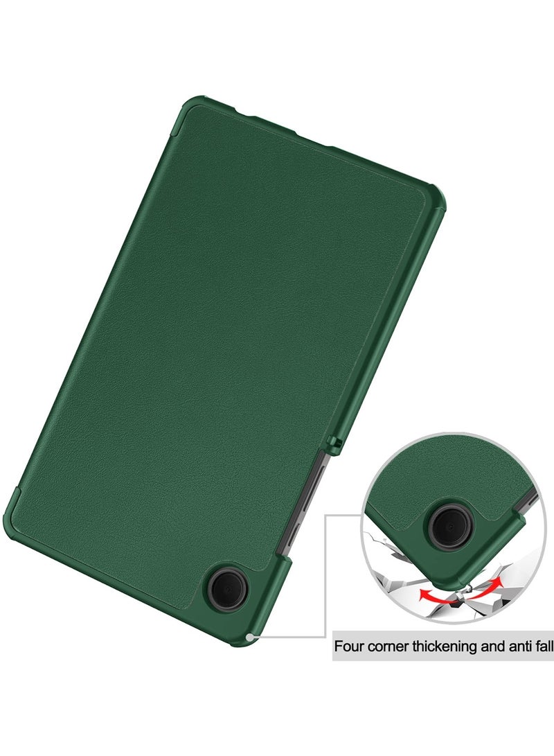 Wtech Smart Flip Auto Awake/Auto Sleep Leather Texture with Pen Holder Case Cover For Samsung Galaxy Tab A9 4G 2023 (X110, X115) 8.7 Inch Dark Green - Image 3