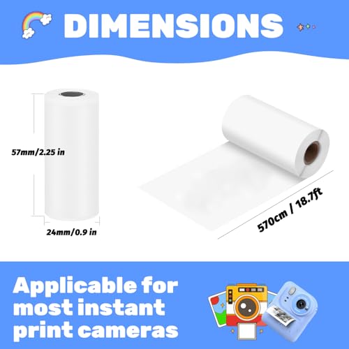 Teslahero 10 Rolls Kids Camera Instant Print Paper - BPA-Free Thermal Paper for Most Children's Printing Cameras, Capture & Create - Image 2