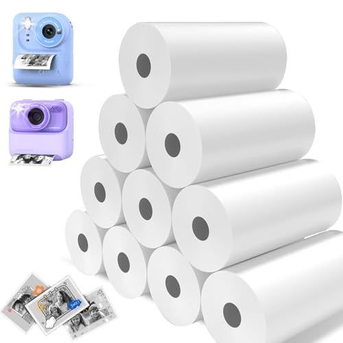 Teslahero 10 Rolls Kids Camera Instant Print Paper - BPA-Free Thermal Paper for Most Children's Printing Cameras, Capture & Create - Image 1