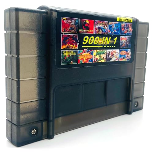 Retrotech 900 In 1 Game Cartridge For SNES Super Nintendo 16Bit Game Console - Transparent Black - Image 3