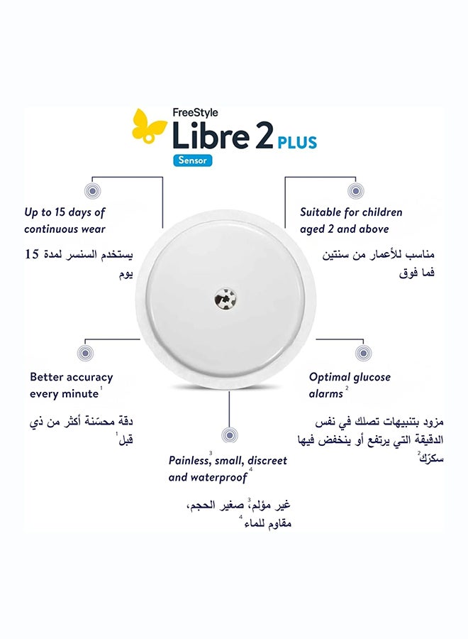 FreeStyle Libre 2 Plus Continuous Glucose Monitor | 15 Day Needle-Free Smart CGM Sensor | Smartphone Compatible - Image 3