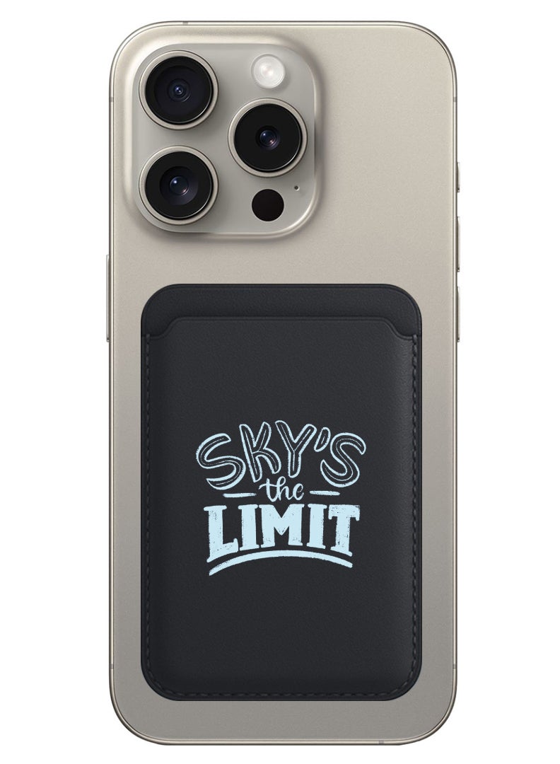 Theodor Magnetic Wallet, Compatible with MagSafe Wallet, for iPhone Wallet, for iPhone 16/15/14/13/12 Series, Not for iPhone 13/12 mini, 3 Card Holder, Vegan Leather, Black - sky is the limit - Image 1