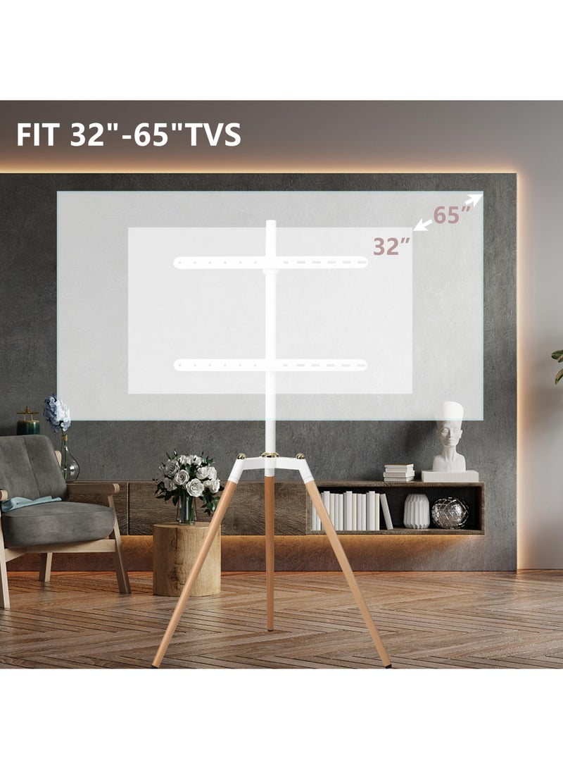 FlashHawk Tripod Easel TV Stand for 32-65 inch LED LCD Screen, Height Adjustable Studio Floor TV Mount with 140° Swivel for Bedroom, Living room, Corner TV Stand  - Image 2