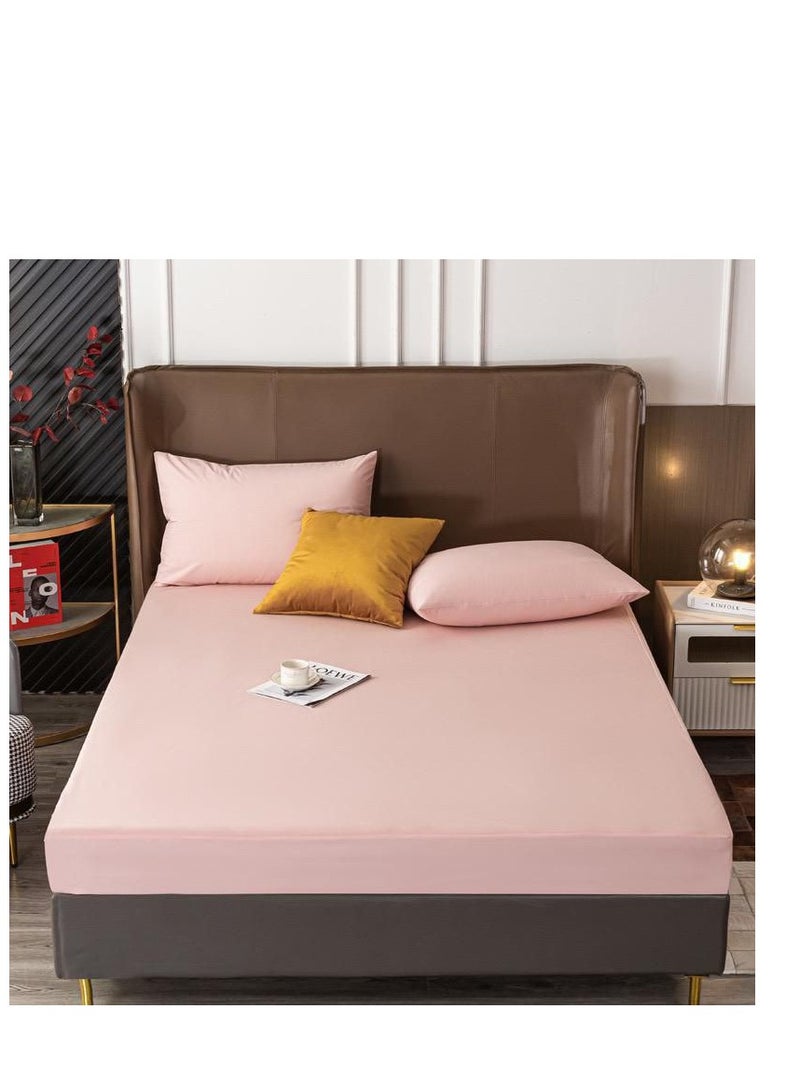 طقم ملايات سرير 3 قطع ضد الماء 200*200+30سم
ملاءة سرير من القطن المغسول الناعم، ملاءة سرير بمقاس كينج، لون موح