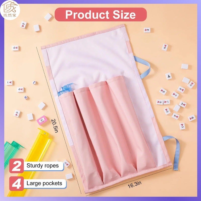 Portable Mahjong Tile Storage Bag - Image 1