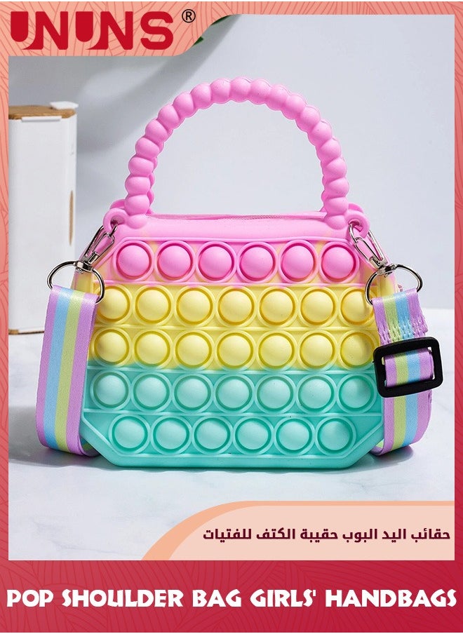 UNUNS Pop Purse Bag Fidget Toys,Girls Sensory Pop Handbags,Push Bubble Fidget Sensory Silicone Shoulder Crossbody Bag,Relieve Stress Wallet Toy,Back To School Supplies,Backpack Birthday Gift For Kids  - Image 1