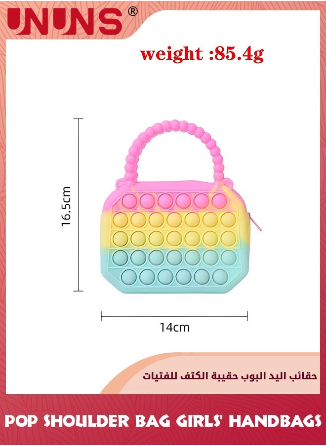 UNUNS Pop Purse Bag Fidget Toys,Girls Sensory Pop Handbags,Push Bubble Fidget Sensory Silicone Shoulder Crossbody Bag,Relieve Stress Wallet Toy,Back To School Supplies,Backpack Birthday Gift For Kids  - Image 5
