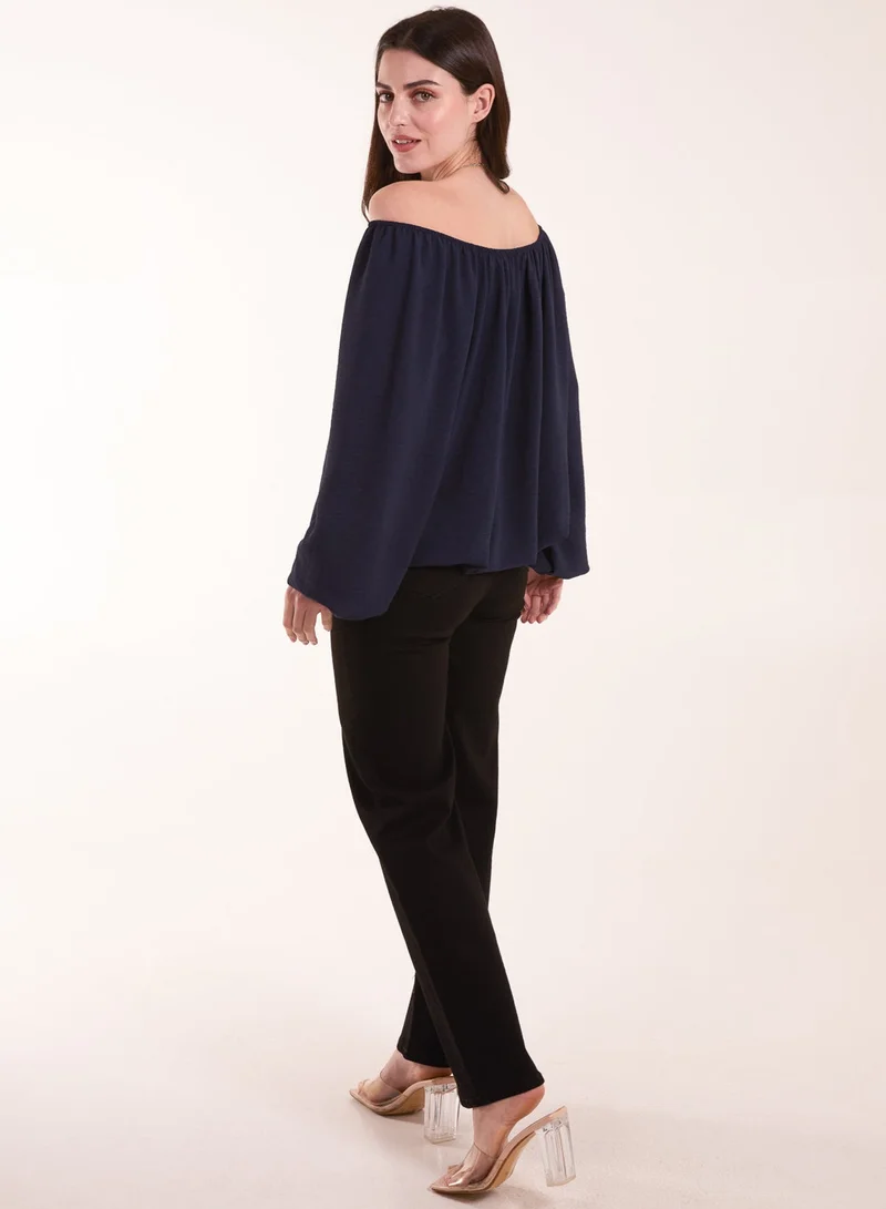 Blue Vanilla Necklace Bardot Elasticated Top