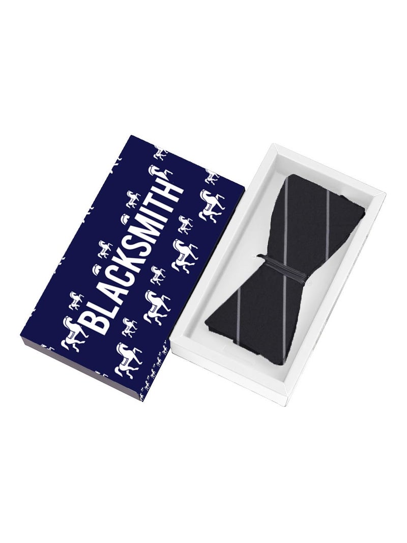 Blacksmith Black Self Tie Bowtie for Men - Image 2