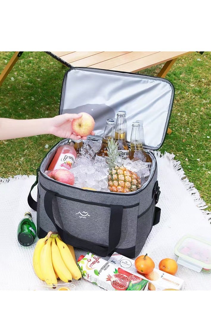 حقيبة تبريد النزهة المحمولة القابلة للطي حقيبة تبريد النزهة حقيبة كبيرة السعة معزول البيرة في الهواء الطلق - Image 1