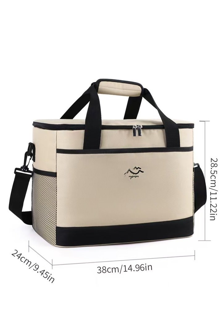 حقيبة تبريد النزهة المحمولة القابلة للطي حقيبة تبريد النزهة حقيبة كبيرة السعة معزول البيرة في الهواء الطلق - Image 3