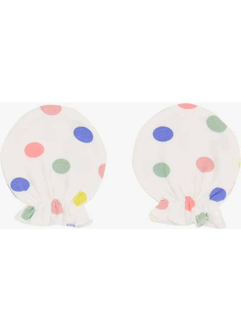 Breeze Newborn Baby Gloves Colorful Polka Dots White