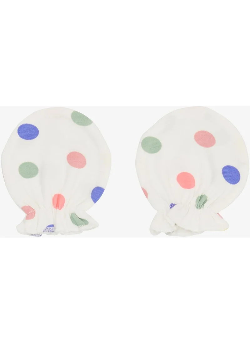 Breeze Newborn Baby Gloves Colorful Polka Dots White