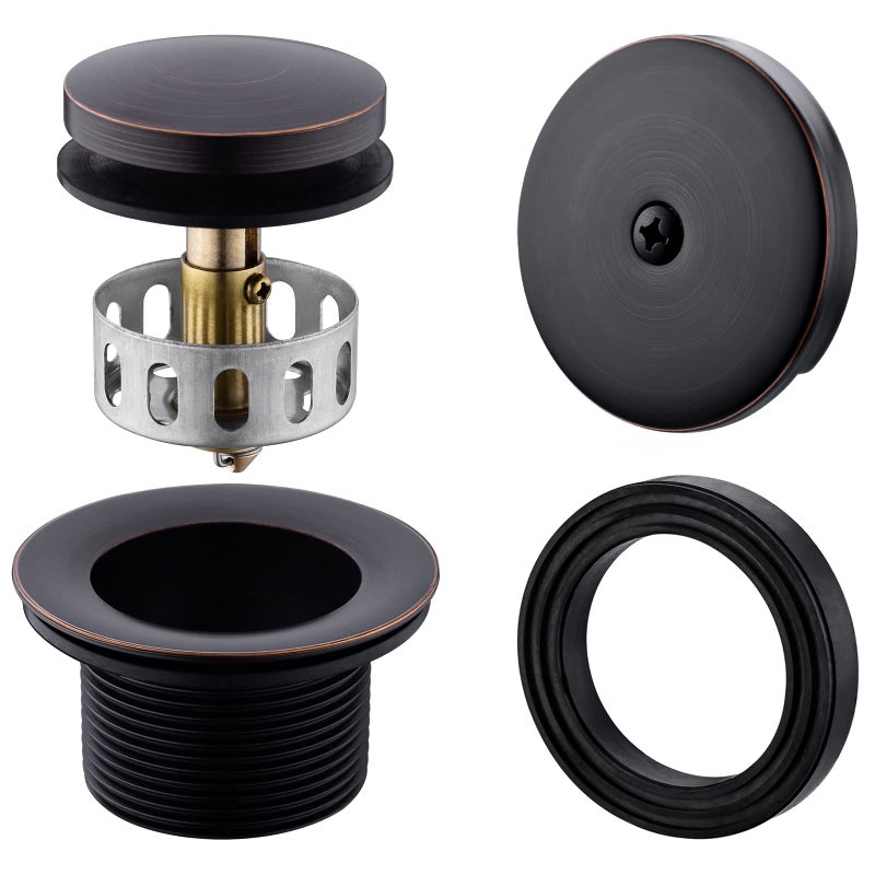 Anpean Brass TipToe Tub Drain Kit with Basket Strainer and Single Hole Overflow Faceplate Oil Rubbed Bronze