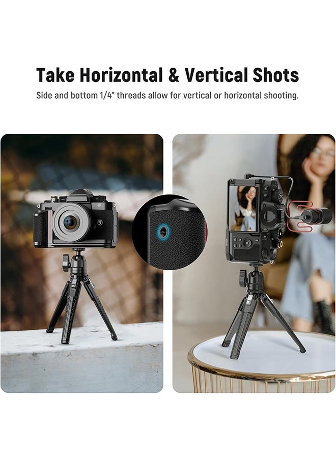 NEEWER Z f Handgrip L Shape Grip for Nikon Z f, Ultra Thin Retro Formfitting Camera Mounting Baseplate with Handle/Brass Shutter on, Compatible with Arca Swiss Tripod Fluid Head, CA063