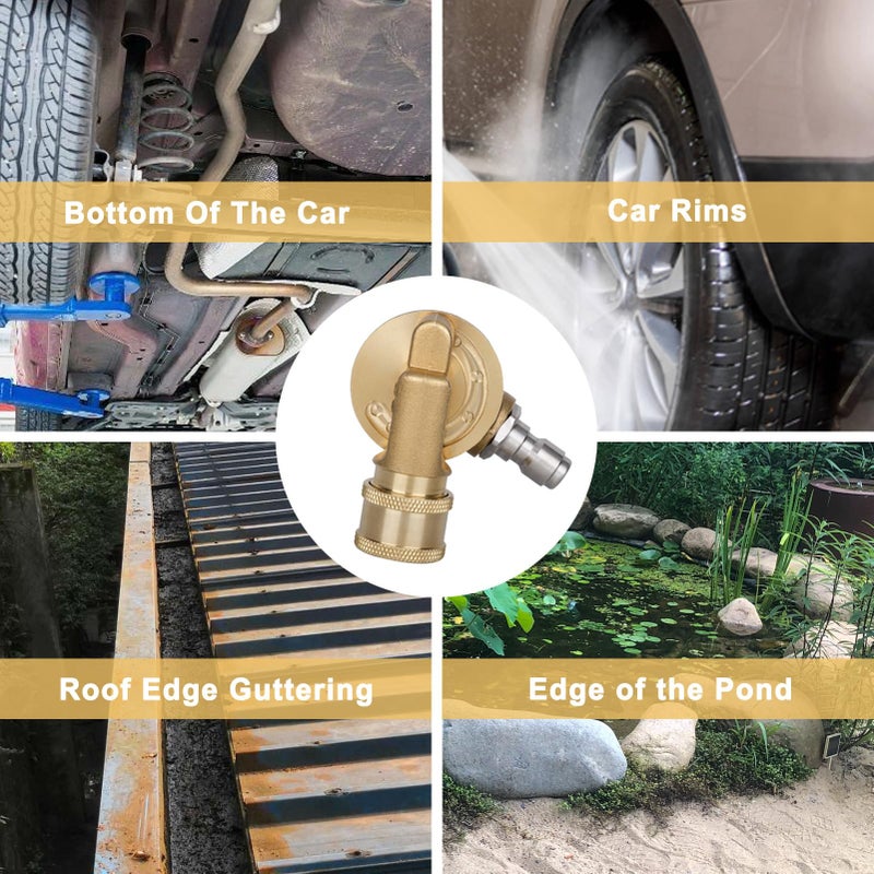 MARSTEK Pressure Washer Gutter Cleaner Attachment - 240 Degree Pivoting Coupler, 1/4â€ Quick Connect, 7 Angles for Power Washer Spray Nozzle, 4500 PSI - Image 5