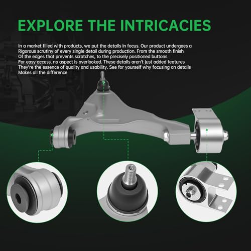 AUQDD 10Pc Front End Suspension Kit Fit For 2006-2011 Bu-ick Lucerne, Ca-dillac DTS, 2 Lower Control Arm w/Ball Joint 2 Sway Bar Link 4 Outer & Inner Tie Rod End (# K80354 K80355 K700528 EV260 ES3452) - Image 4