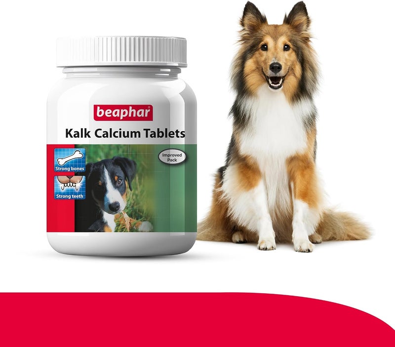 beaphar Kalk Calcium 60 Tablets with Multivitamin Pet Supplement for Dog Strong Bones and Fast Growth (Pack of 2) - Image 2