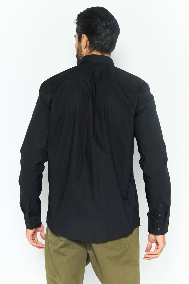 ESPRIT قميص رجالي عادي بأكمام طويلة بلون أسود - Image 4