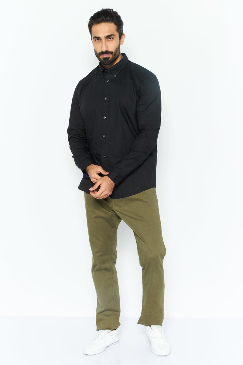 ESPRIT قميص رجالي عادي بأكمام طويلة بلون أسود - Image 2