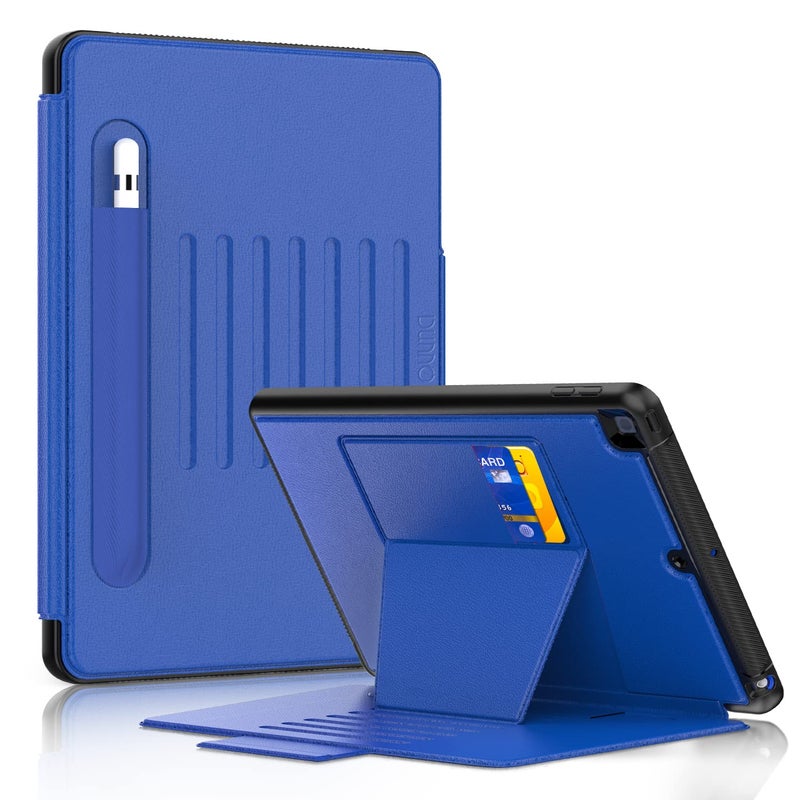 DUNNO Case for iPad 9th 8th 7th Generation202120202019 VersioniPad 102 Case Strong Magnetic Cover with Pencil Holder Card Pocket 7 Viewing Angles Stand Case for iPad 102 Inch Blue