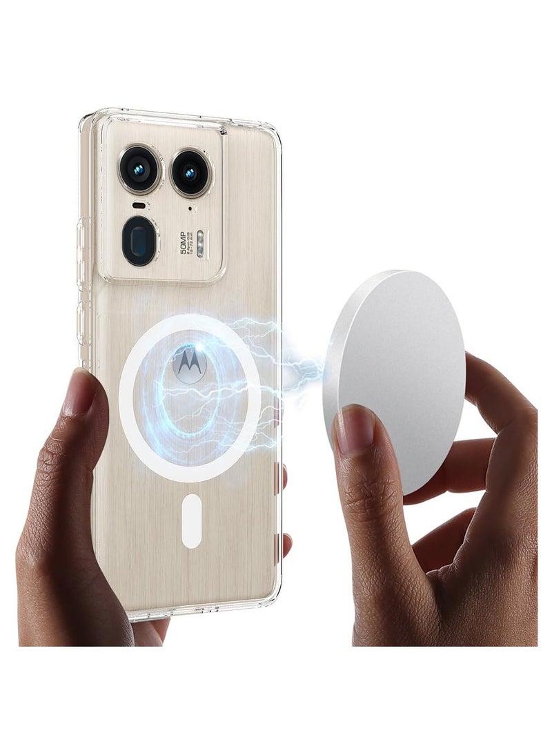 Motorola Edge 50 Ultra, Magnetic PC Transparent Anti-Yellowing, Shockproof and Drop-proof Phone Case【Supports Wireless Charging and Magnetic Accessories】 - Image 2