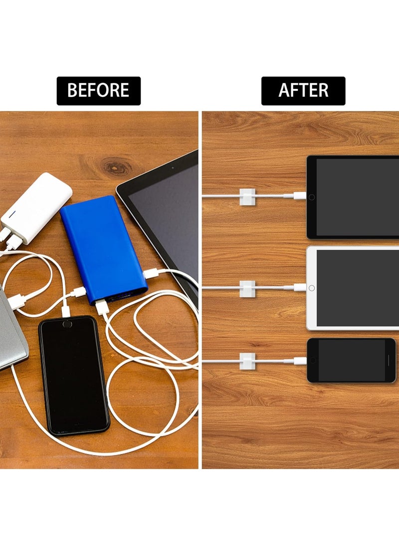 100 قطعة مشابك كابلات لاصقة، مشابك أسلاك حائطية لإدارة الكابلات، مشابك أسلاك قوية لحائط، تحت المكتب، الإضاءة، السيارة، كاميرا السيارة، إيثرنت، أسلاك كهربائية صغيرة (أبيض) - Image 5