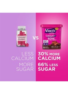 Viactiv Calcium +Vitamin D3 Supplement Soft Chews, Milk Chocolate, 60 Chews - Calcium Dietary Supplement for Bone Health  - Image 3