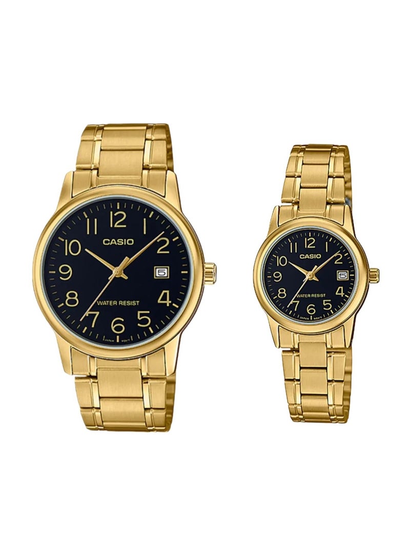 Casio Unisex Stainless Steel Gold Band Analog Watch MTP/LTP-V002G-1BUDF - Image 1