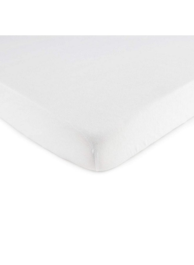 SHEETWORLD.COM SheetWorld Fitted Pack N Play Playard Sheet Compatible with Maxi COSI Swift Play Yard 31 x 39 inches, 100% Cotton Jersey, Hypoallergenic, Butter Soft, Solid White, Made in USA - Image 1