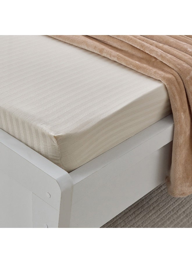 Home Box Hamilton Stripe Satin Cotton Single Fitted Sheet 200 x 36 x 90 cm - Image 1