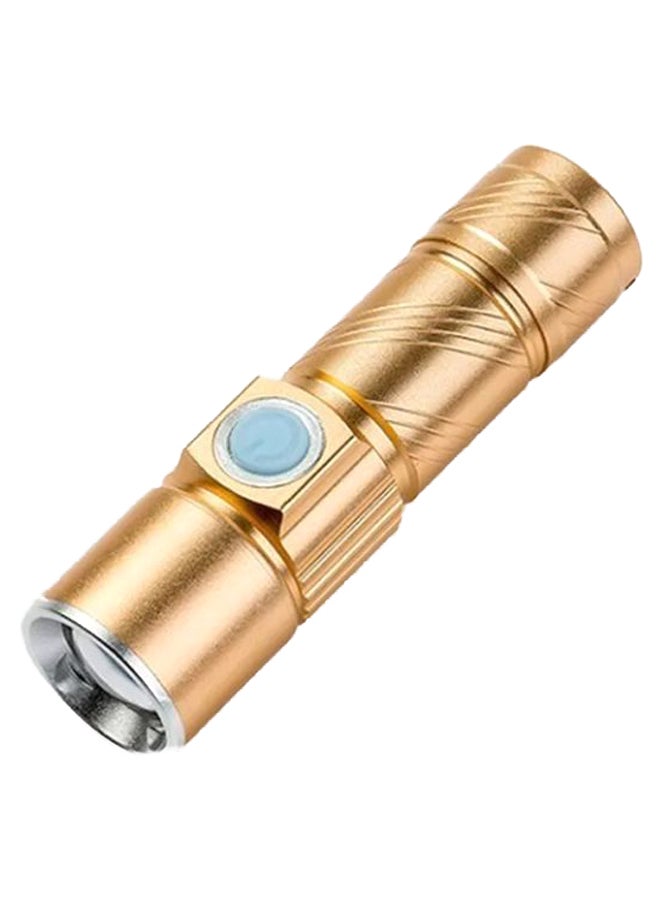NIBEMINENT Mini USB Rechargeable Portable Flashlight Gold