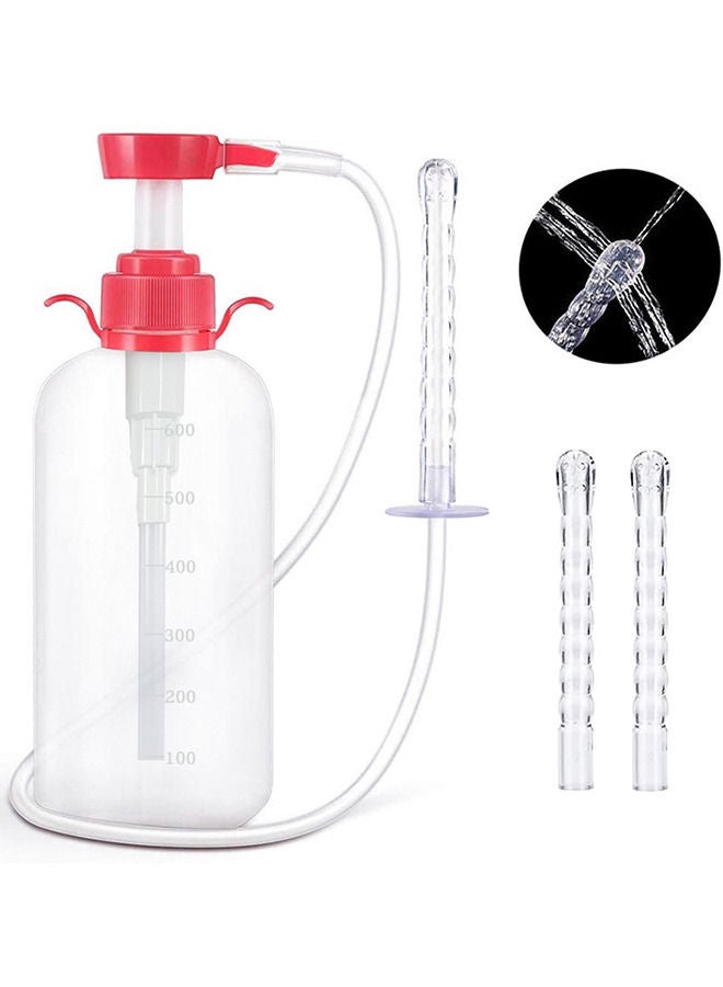 Generic 600ml Capacity Reusable Feminine Wash Bottle Cleansing System Personal Douche Manual Pressure Clean Bidet Accessories for Women  - Image 1