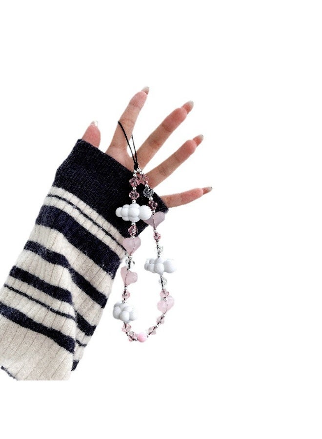 NIBEMINENT Beaded Phone Lanyard, Anti Lost Removable Wrist Strap, Cute Cartoon Character Bracelet Pendant, Phone Keychain Lanyard - Image 2