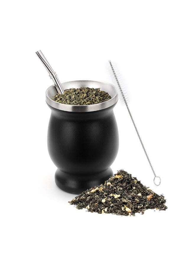 Yerba Mate Tea Cup Stainless Steel Double Walled Easy Wash Household Insulation Gourds with Bombilla Straw - Image 1