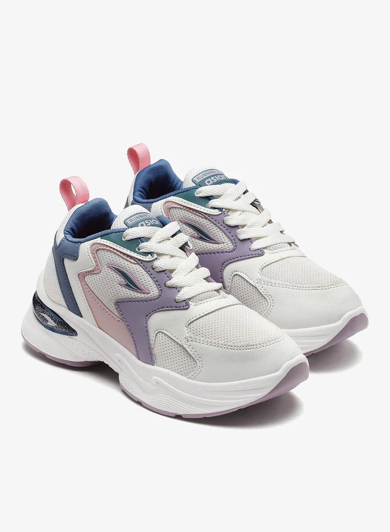 Asian  Stylish White Purple Sneakers for Women and Girls for Women | Best Price UAE