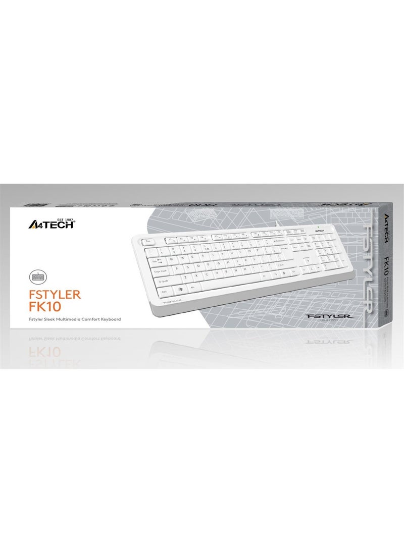 A4TECH A4 Tech FK10 Q USB Fsytyler White Tr Fn-Mmedya 