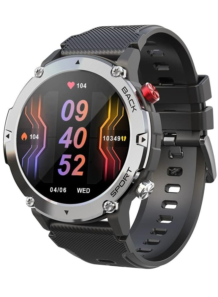 RollsTimi  Military Smart Watches for Men, Bluetooth Call IP68 Waterproof 1.32 Inch HD Fitness Watch Tracker Heart Rate Monitor for iPhone Android Phone - Image 1